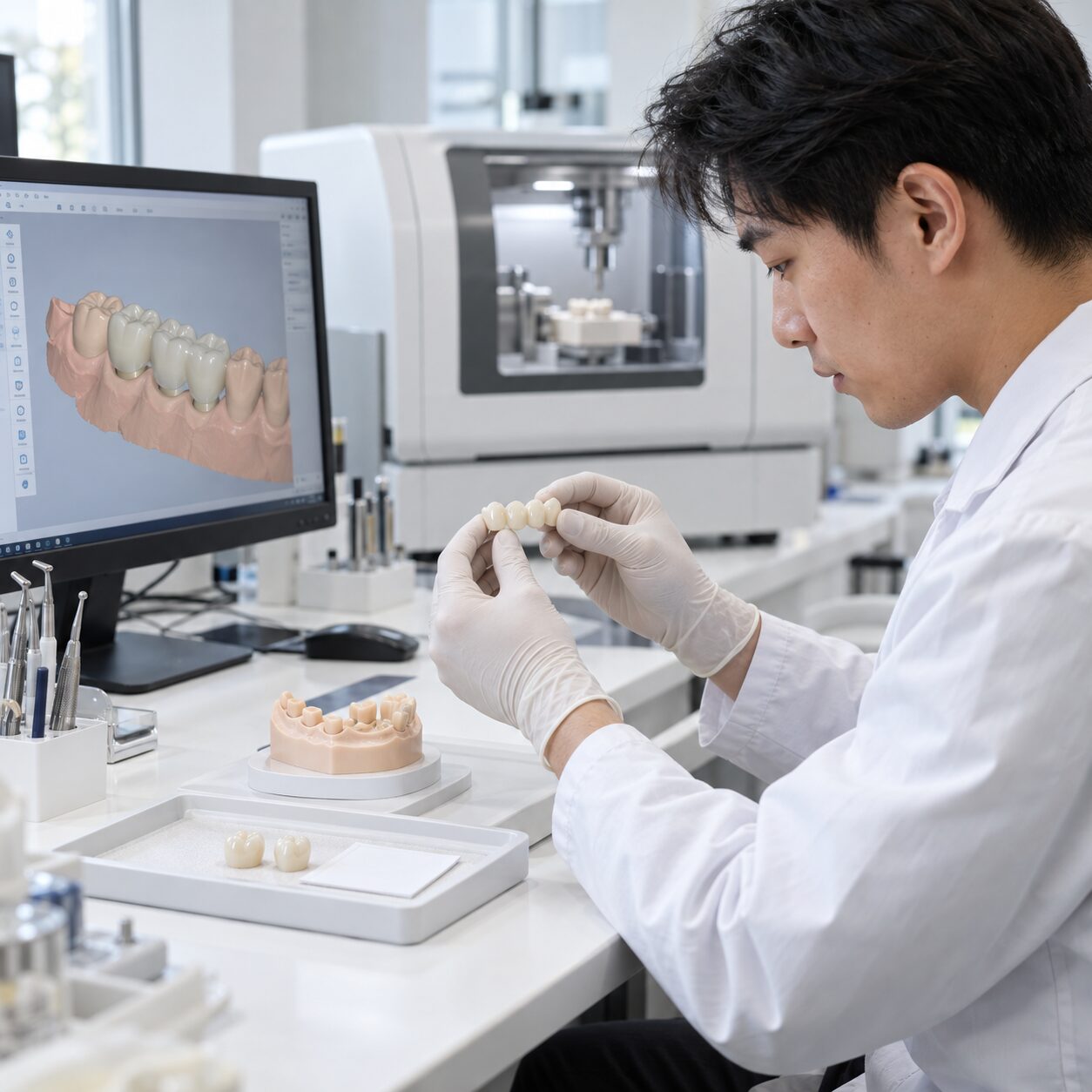 Complete digital dental production workflow